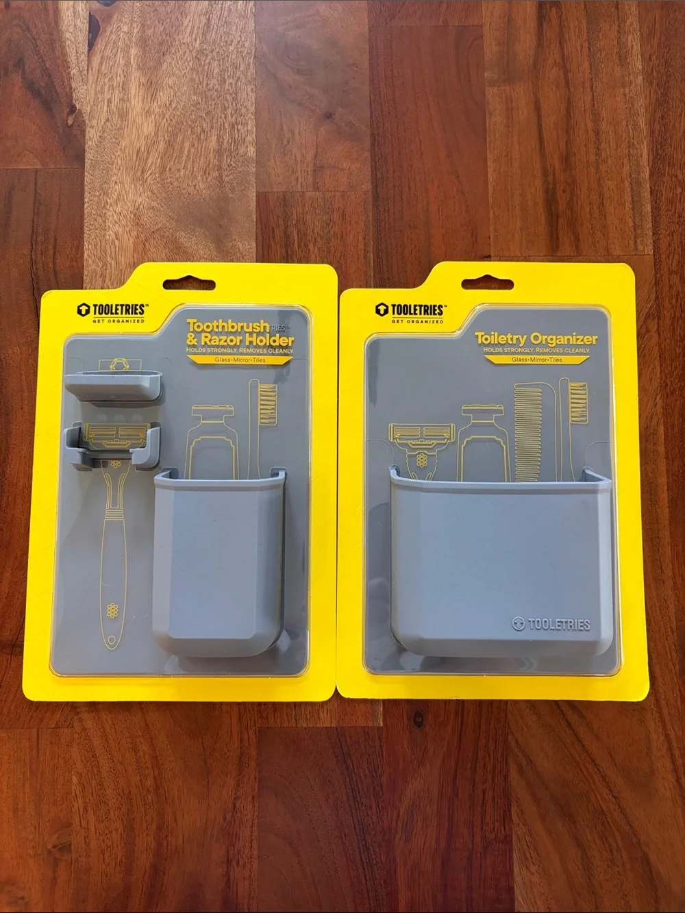 Tooletries Gray Toothbrush & Razor Holder + Toiletry Organizer Set